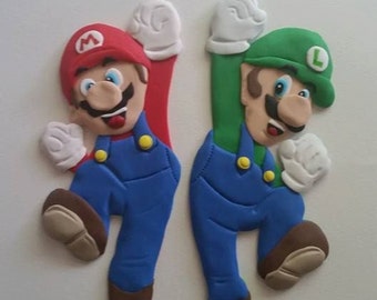 Mario and Luigi Nintendo Edible Fondant Cake Topper