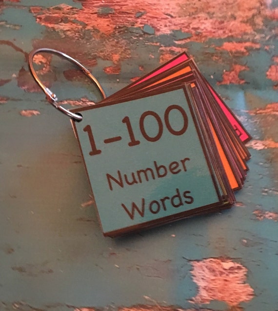 Items similar to Number Words 1 - 100 flash cards math teaching teacher