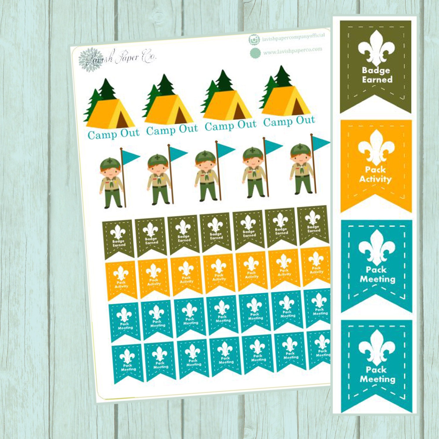 Boy Scout Planner Stickers cub scout stickers boy scout