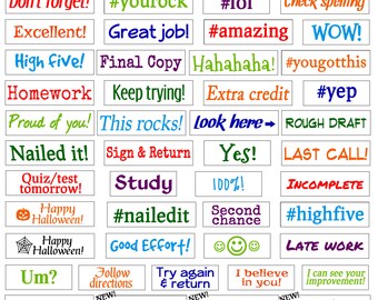 Teacher Stamps for grading, Self Inking Rubber Stamps for teacher classroom supplies
