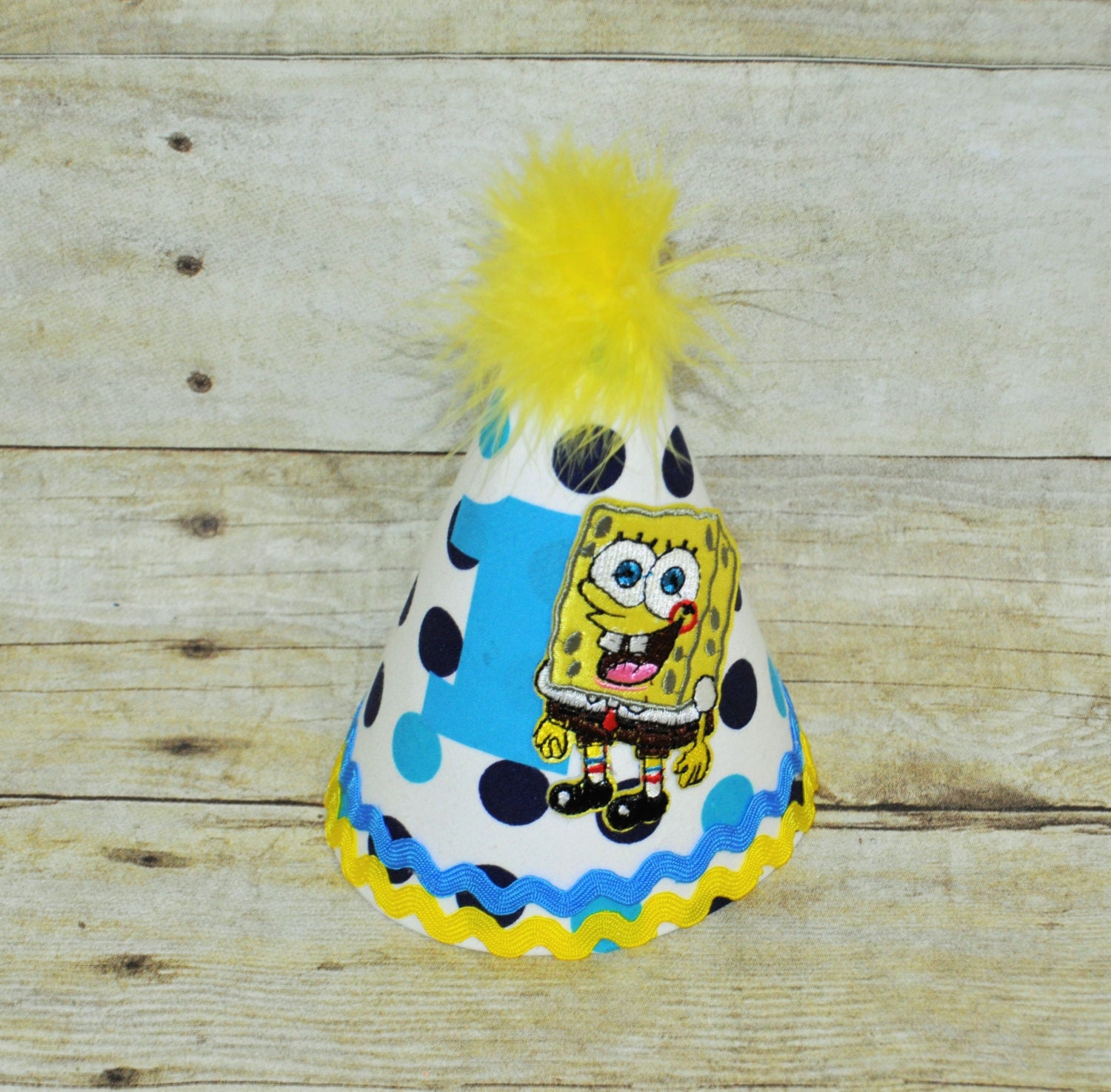 sponge bob party hat birthday hat spongebob cake by RYLOwear