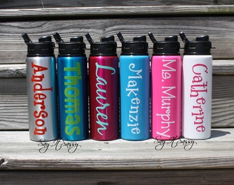 Personalized Water Bottle Aluminum Sports Bottle 28 ounce - Personalized Waterbottle - Sports Bottle