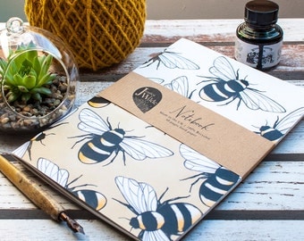 Busy Bumble Bee A5 Recycled Lined Notebook