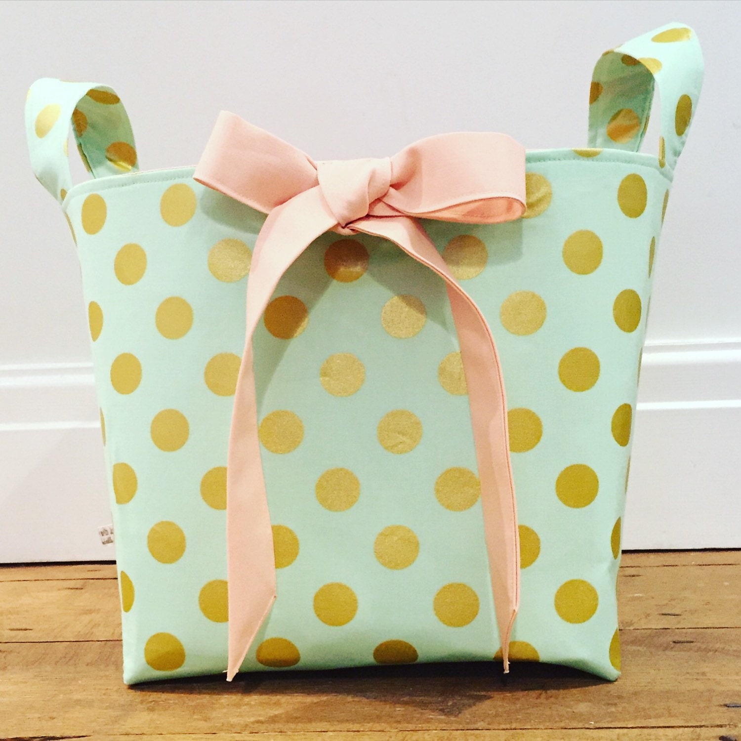 Gold Spot Fabric Storage Baskets Nappy Storage Diaper