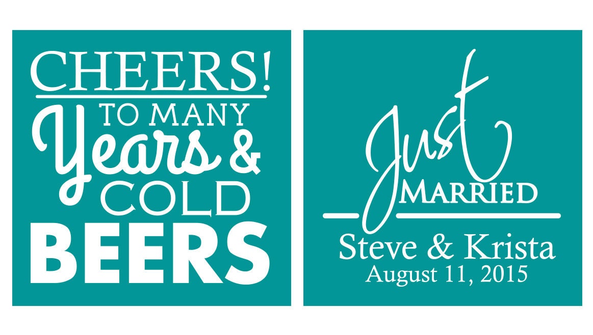 Cheers to many years and cold beers Personalized by MyWeddingStore