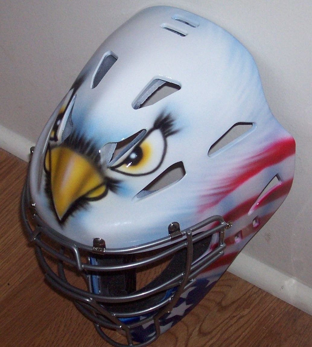 Airbrushed Eagle American Flag Catchers Helmet Rawlings CFA2