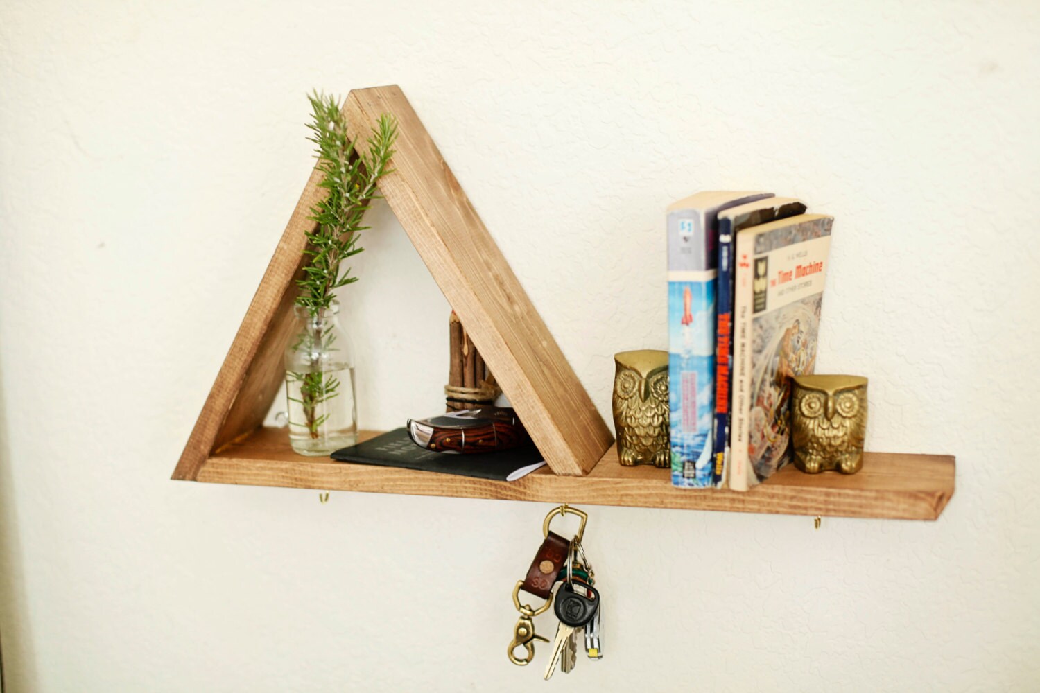 Triangle Shelf. Bookshelf. Apothecary Shelf. by DarkMarqueeDesigns