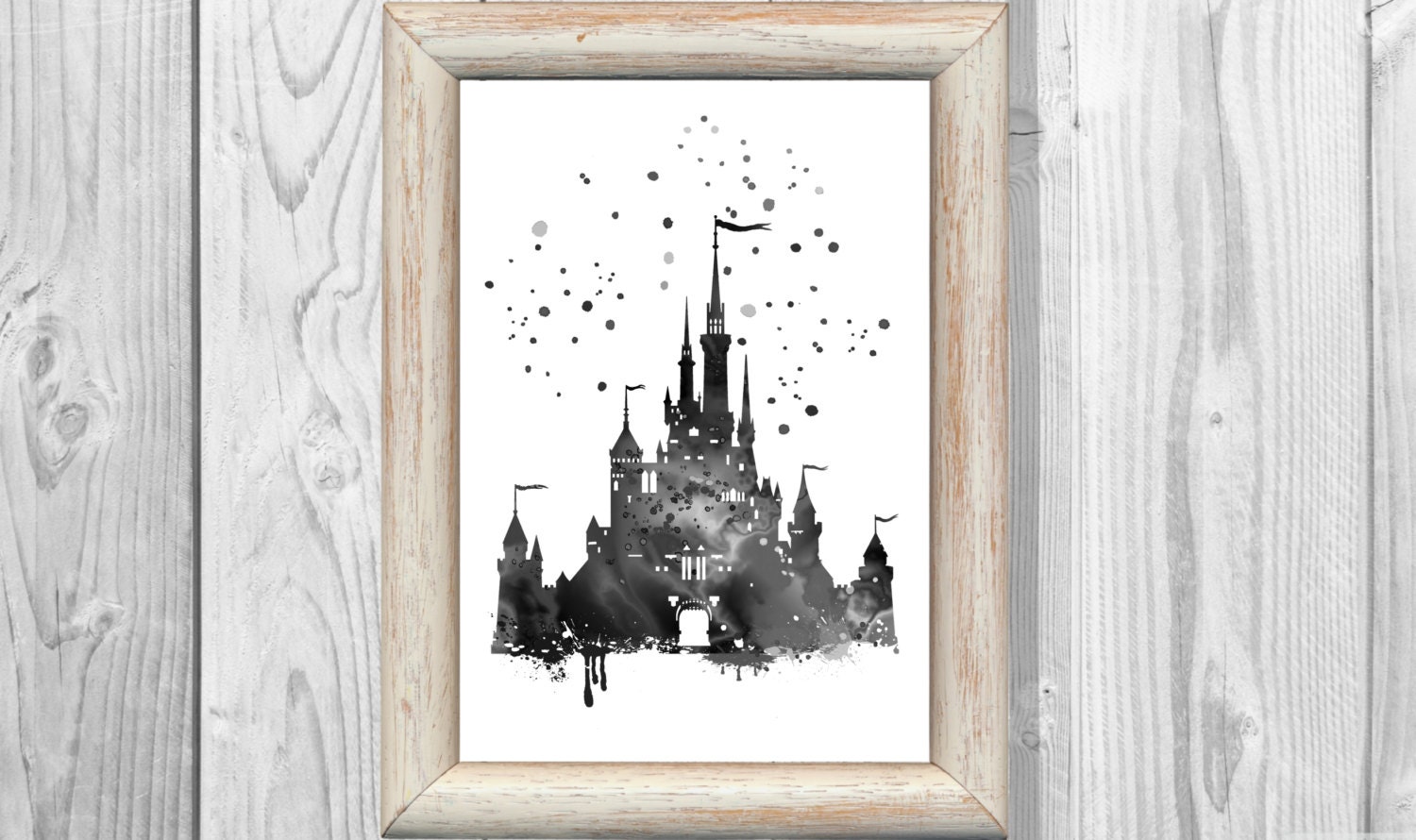 Disney Castle Poster Watercolor Print Disney by MarinaIdea on Etsy