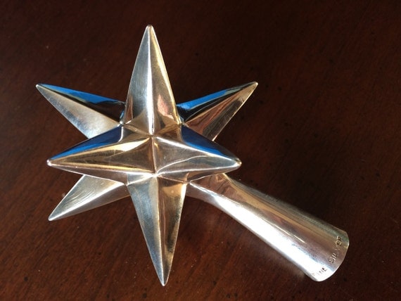 Rare 3D MMA Fine Silver Star Christmas Tree Topper Ornament Rare 3D MMA Fine Silver Star Christmas Tree Topper Ornament