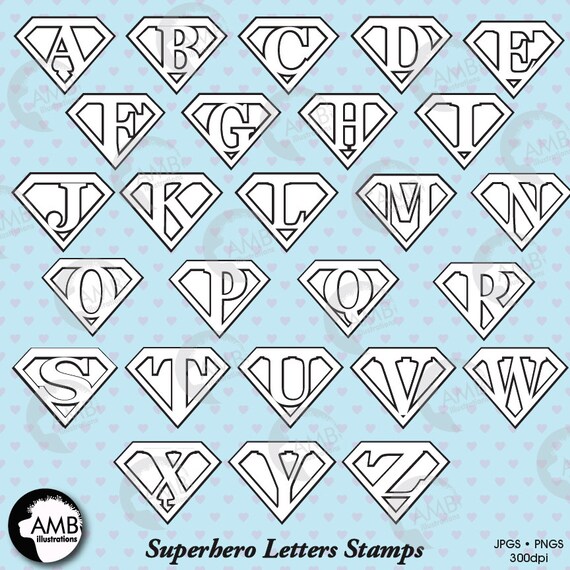 Superhero alphabet Superhero Letters Clipart Superhero
