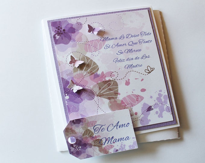 Spanish Mothers Day Card SOLD FOR CHARITY Feliz Dia De las Madre con diseno Floral.