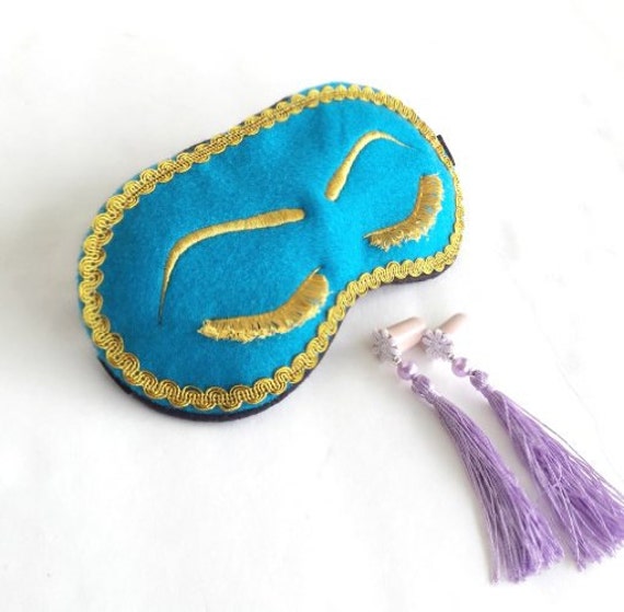 Breakfast at Tiffanys Sleep Mask Teal Sleep Mask by FadedGlories