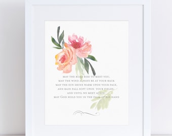 Irish Blessing, Word Art Prints, Irish Wedding Blessing, Irish Gifts, Blessings Sign, Celtic Gifts, Irish Wall Art Saying, Marriage Blessing