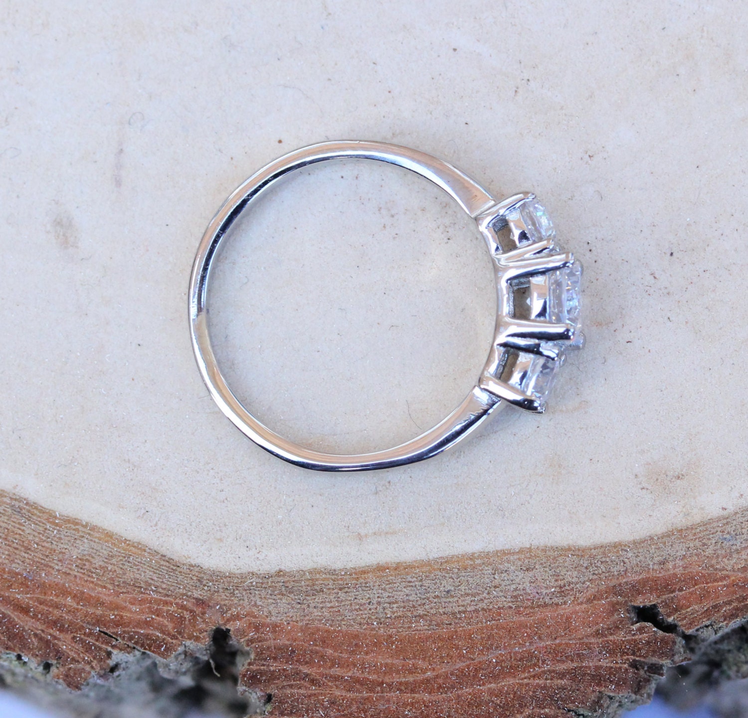 lab diamond 3 stone Trilogy ring available in by TheAladdinsCave