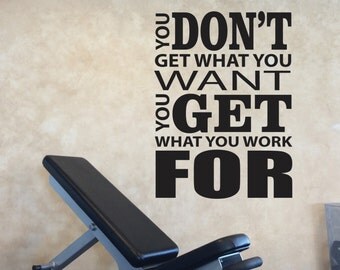 Home fitness work out decal gym motivation Can't Stop