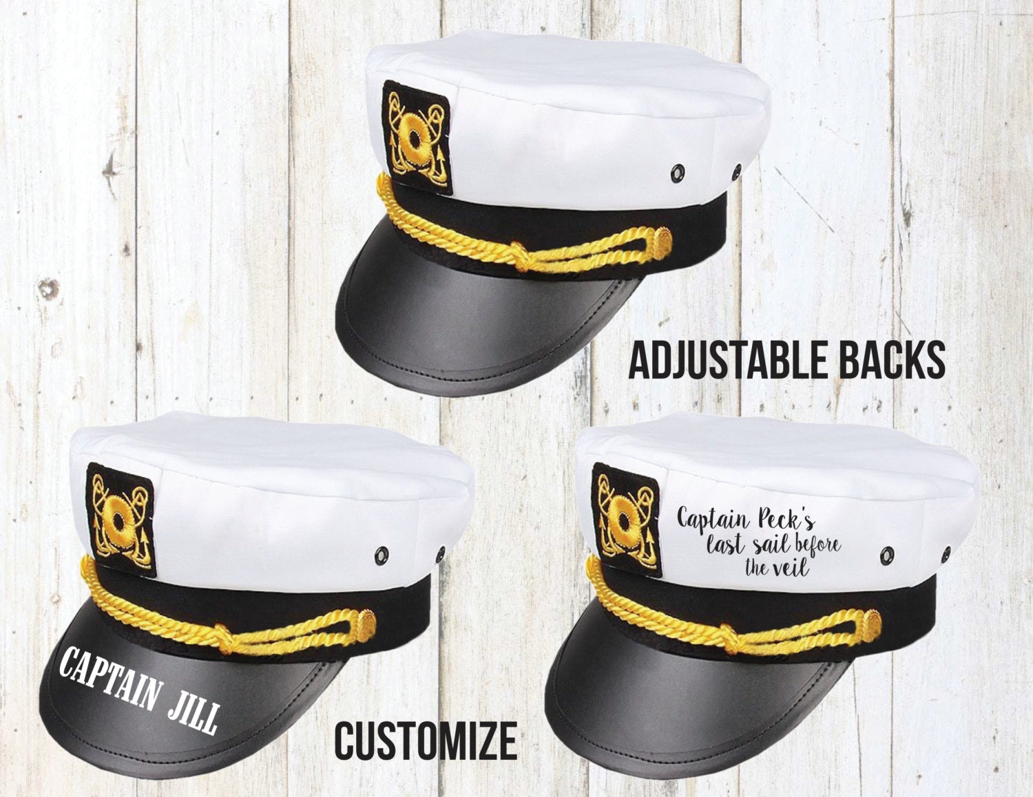 Sailor Hat Captain Hat Nautical Cruise Bachelorette Party