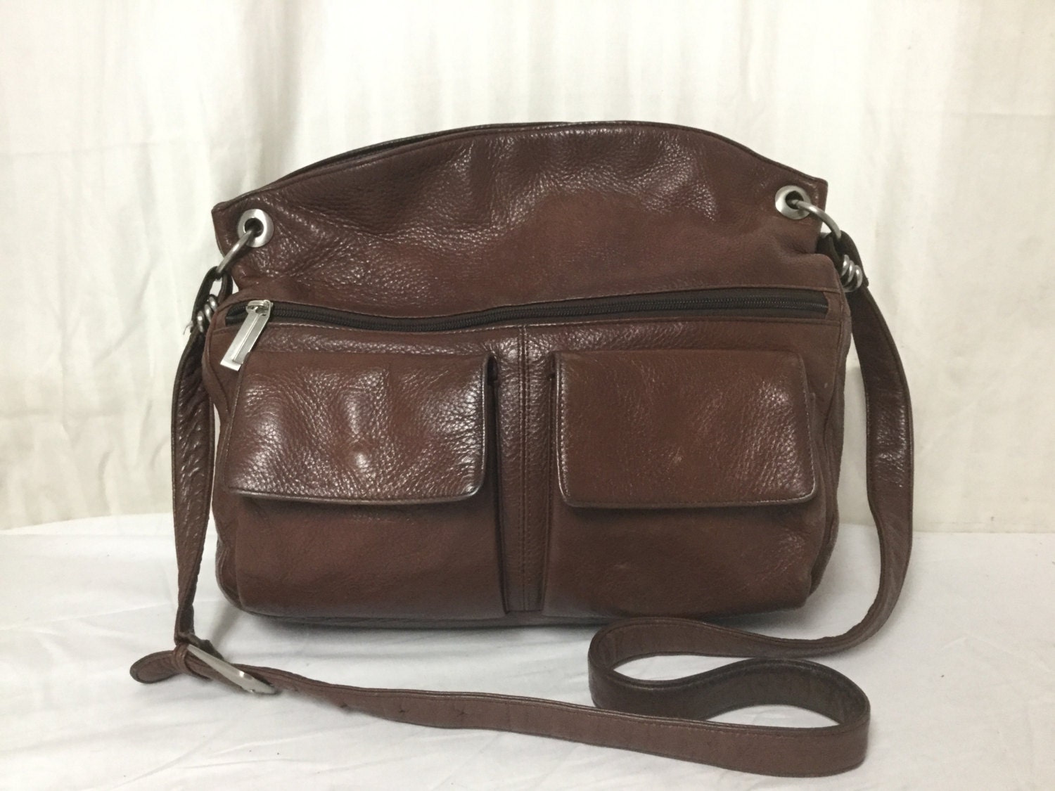 Free Ship Stone Mountain Brown Leather Purse Shoulder Bag