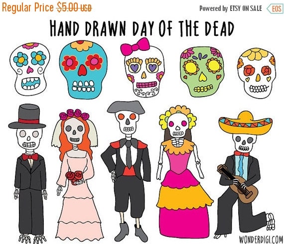 Clipart 80% Off Day of the Dead clipart Halloween by wonderdigi