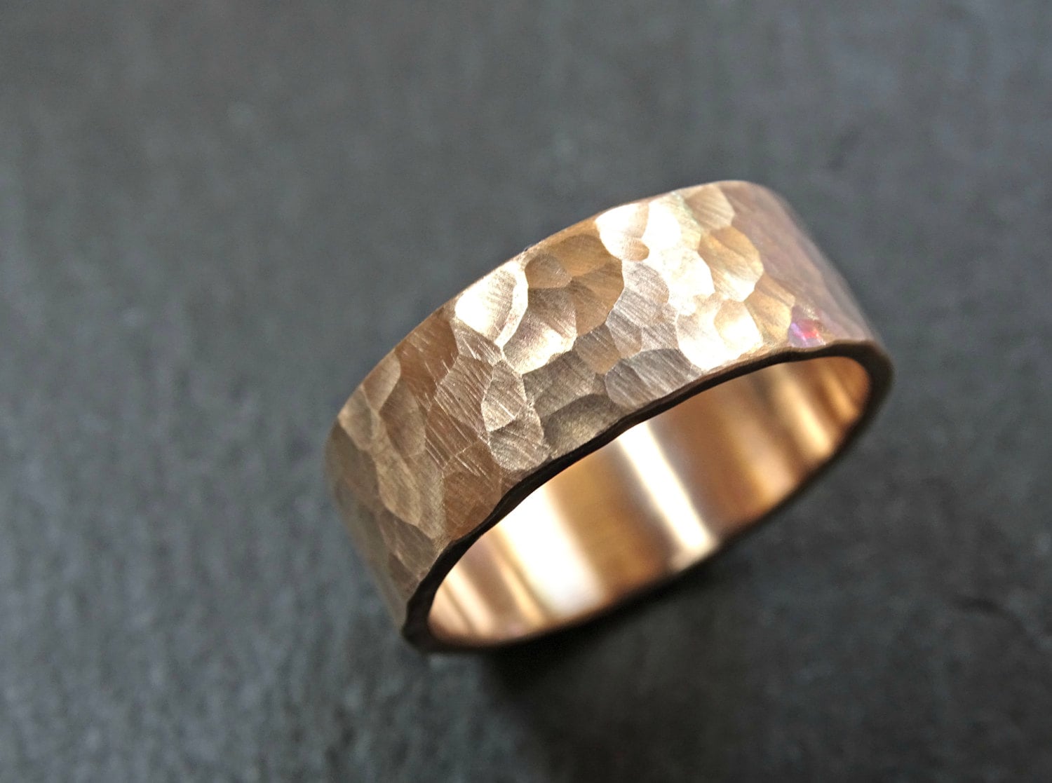mens bronze ring cool mens ring band hammered ring bronze