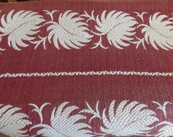Vintage Drapery Panel. 1940's Woven Drapery Fabric
