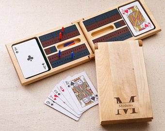 Personalized cribbage boards wood monogrammed customized monogram engraved custom games board card game design set RR11743