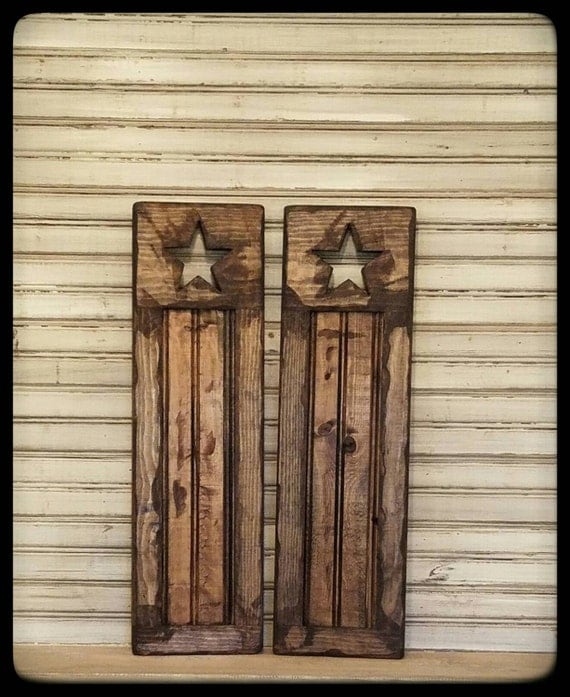 Items similar to Rustic Beadboard Shutters with Primitive Items similar to Rustic Beadboard Shutters with Primitive