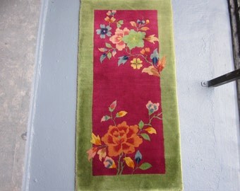 Chinese Art Deco Oriental Rug , Tientsin ( Tianjin ) , NE China 1920'3 , 3.10 x 1.11