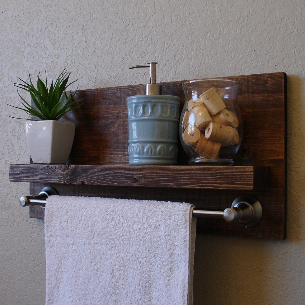 Simply Modern Rustic Bathroom Shelf w/ 18 Brushed Nickel