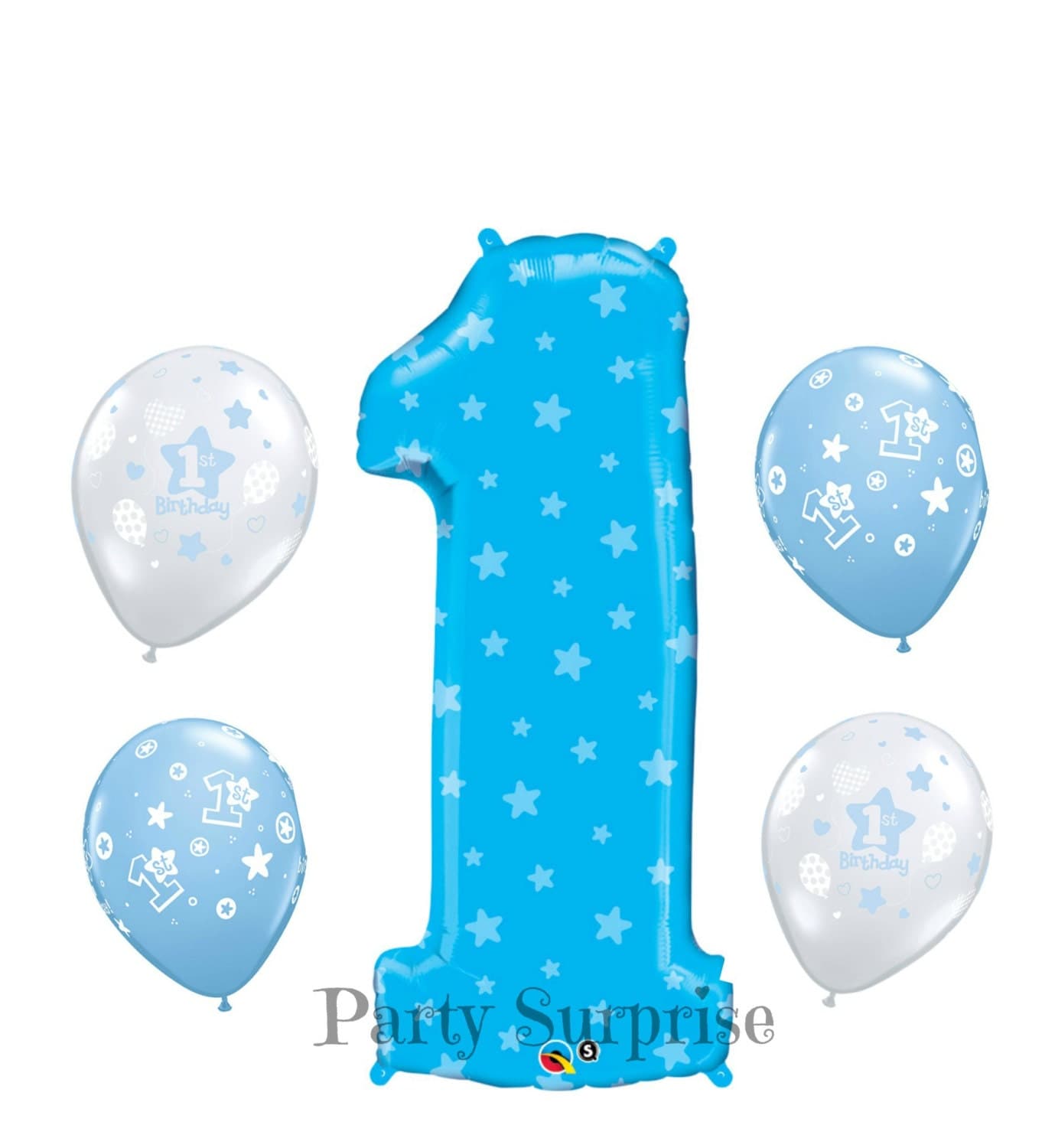Boy 1st Birthday Jumbo 1 Blue Balloon Mylar Foil Baby Boy 1st
