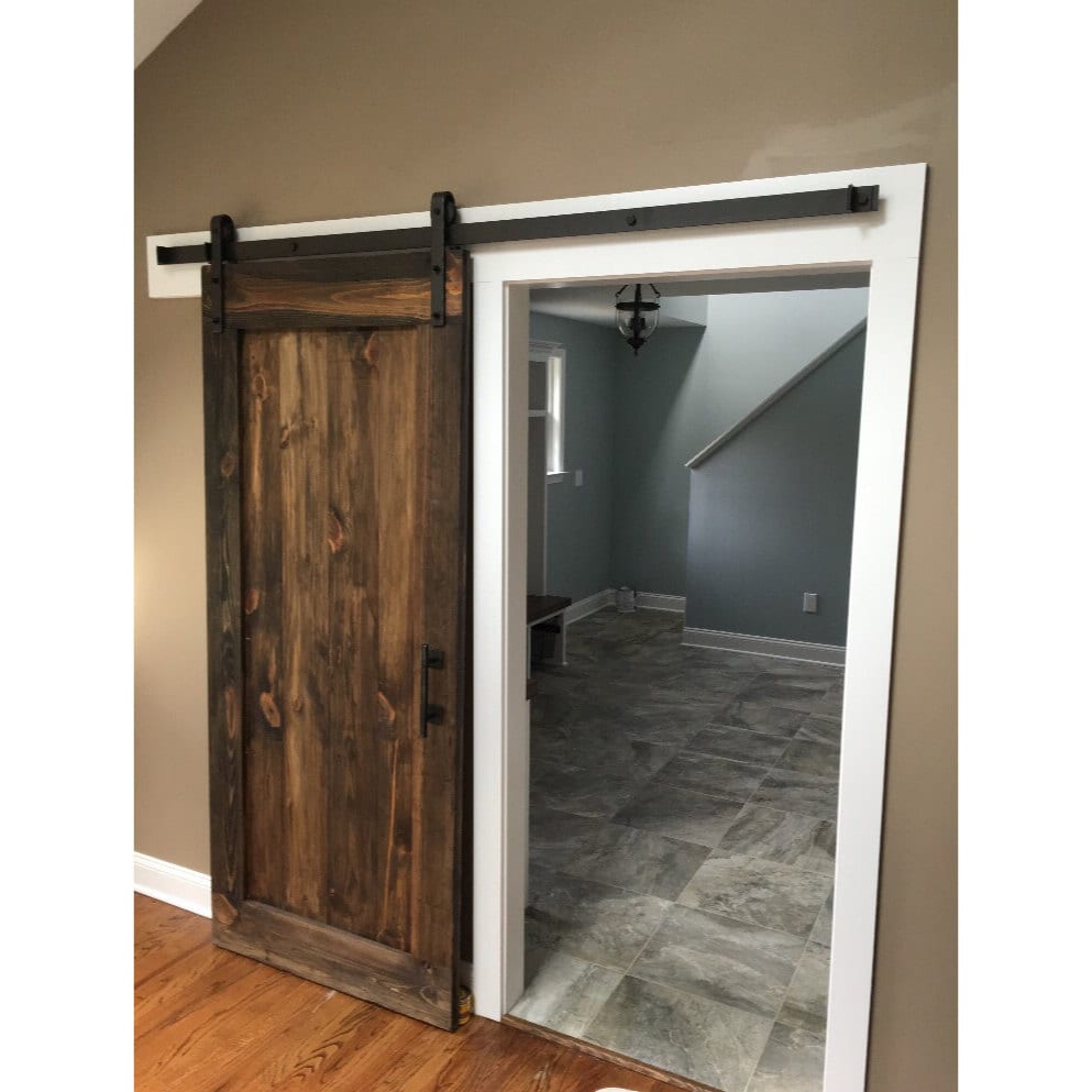 single panel rustic sliding barn door by rustic luxe