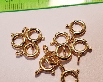 14K Gold Filled 6mm Spring Clasps Open Ring, 10 or 100 Pieces, Made in the USA