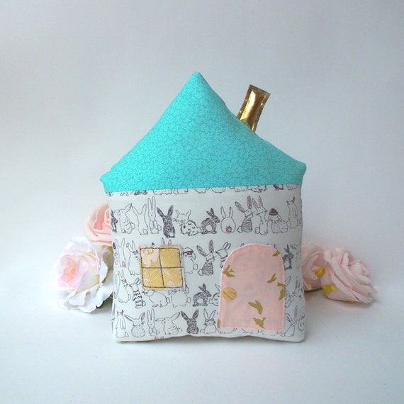 Tooth fairy pillow nursery pillow mint turquoise roof Fairy