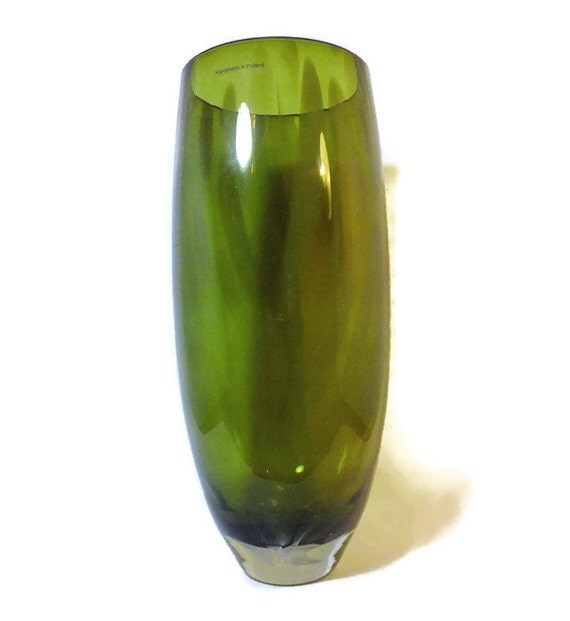 Jozefina Krosno Vase Large Polish Handmade Muted Leaf