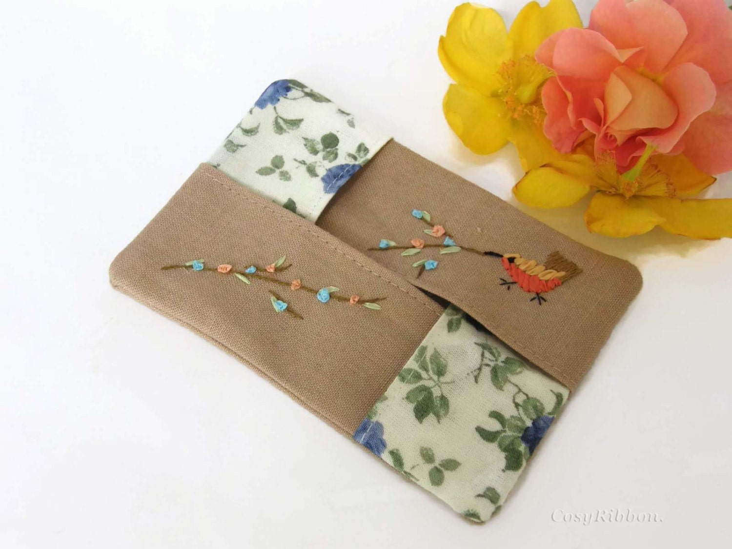 Pocket tissue holder Linen Tisue case Kleenex or