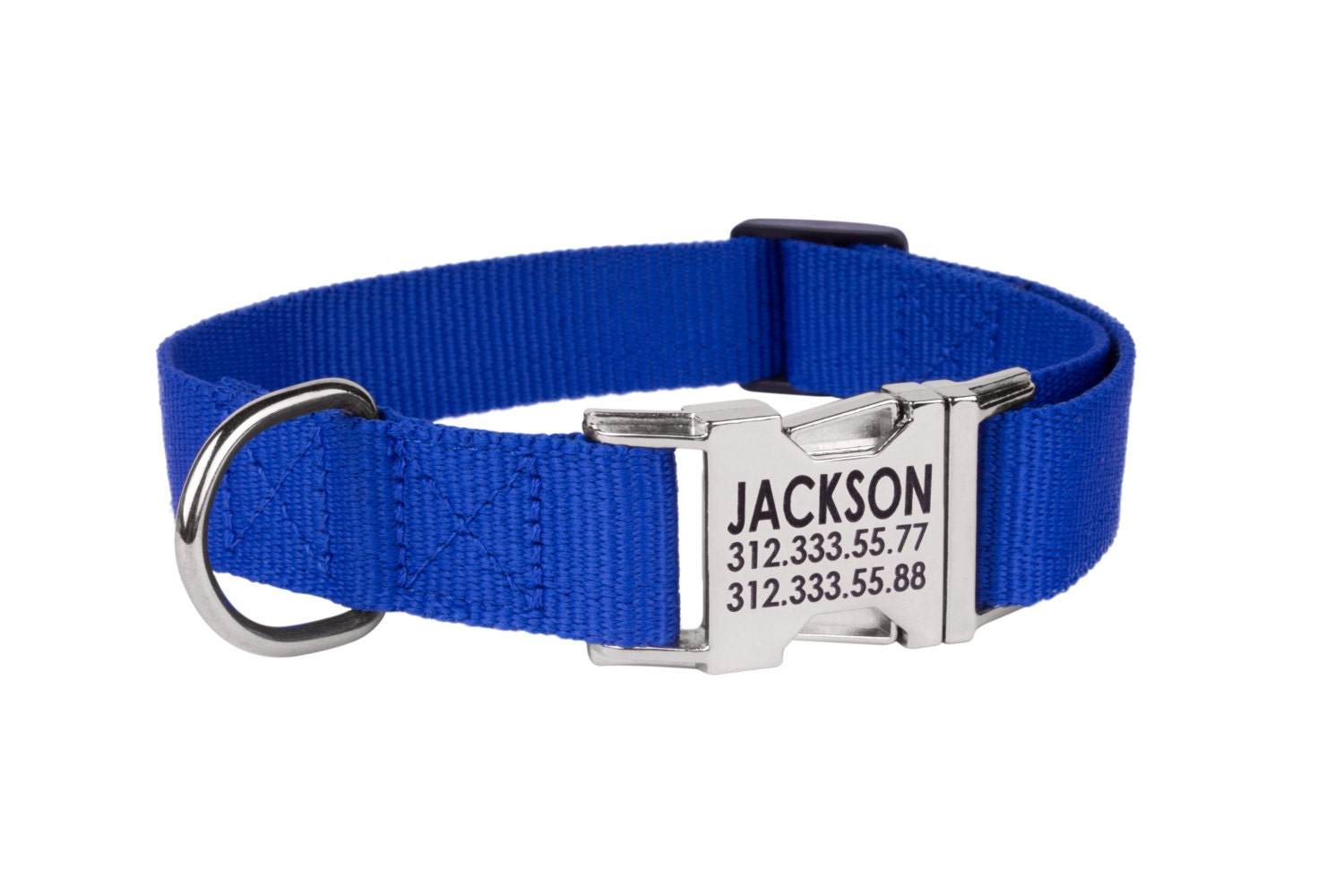 Engraved Buckle Dog Collar Personalized Custom Pink Blue Red