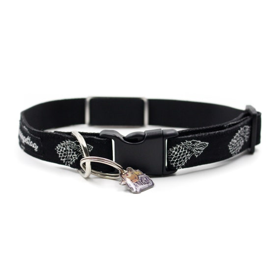 Game of Throne Stark Wolf Black ver Personalized Dog Collars