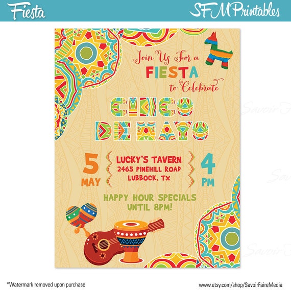 Cinco De Mayo Fiesta Flyer Invitation Poster By