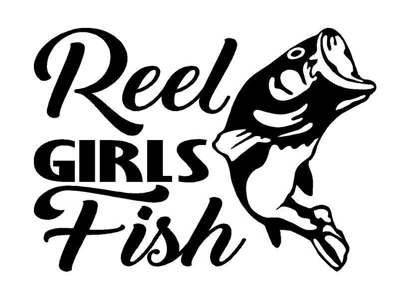Download Reel Girls Fish Car Decal w/ Bass Fish
