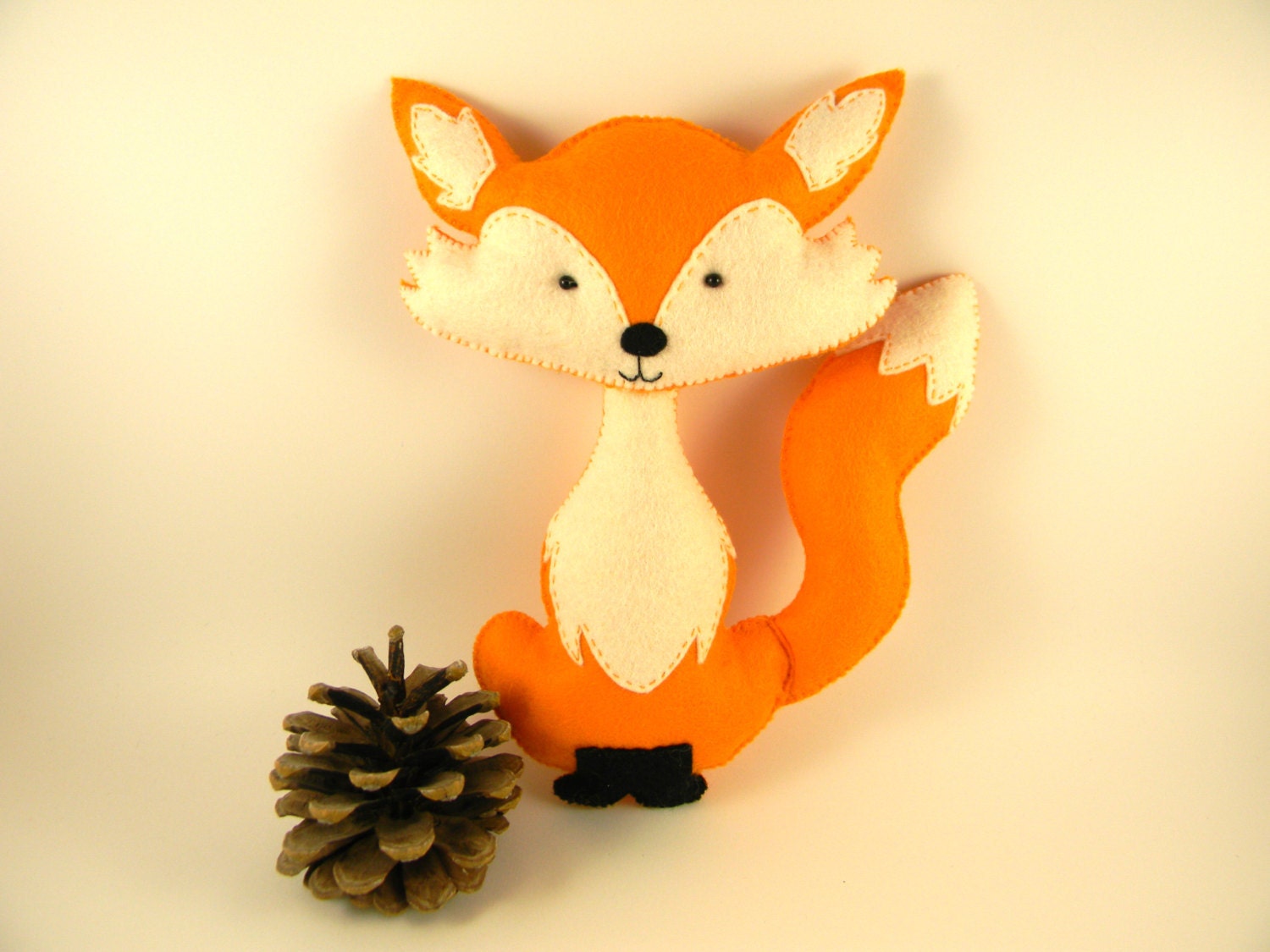 Personalized felt fox toy Fox stuffed animal Plush Fox Toy