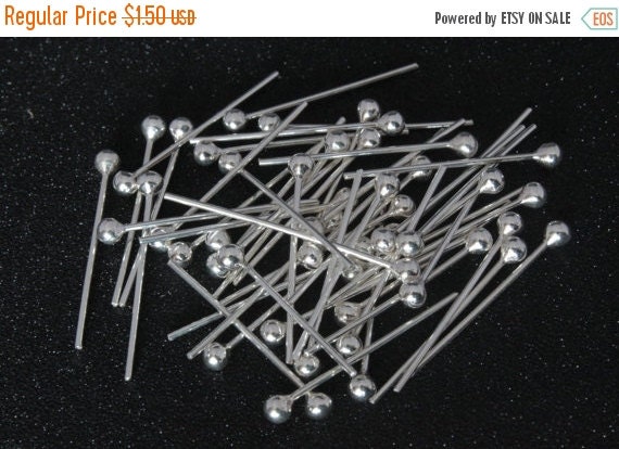 ON SALE Sterling Silver Head Pins Beads Silver 925 by BEADSSES