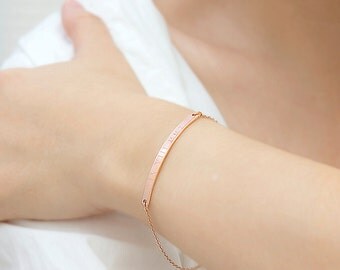 Sale Personalized Bracelet, Personalized Rose Gold Jewelry, Rose Gold Bracelet, Personalized Jewelry, mothers day gift, minimal, delicate