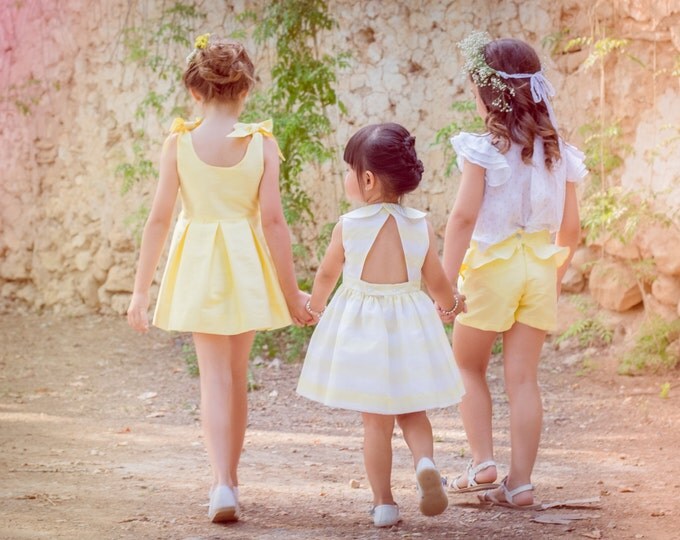 Girls dress, Colour yellow, Children dress, Kids dress,Toddler girls dress, Toddler girl outfit, Yellow toddler dress, Girls silk dress, 6T