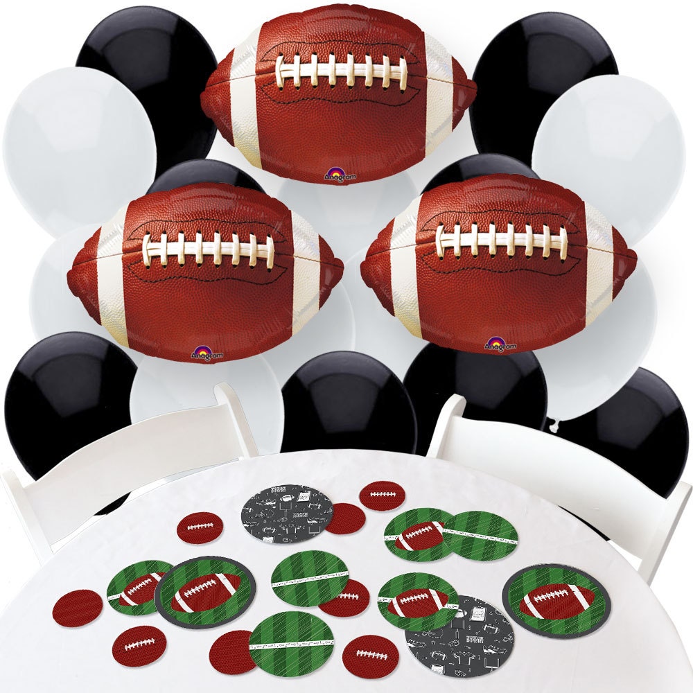 End Zone Football Balloon and Confetti Kit Football Print