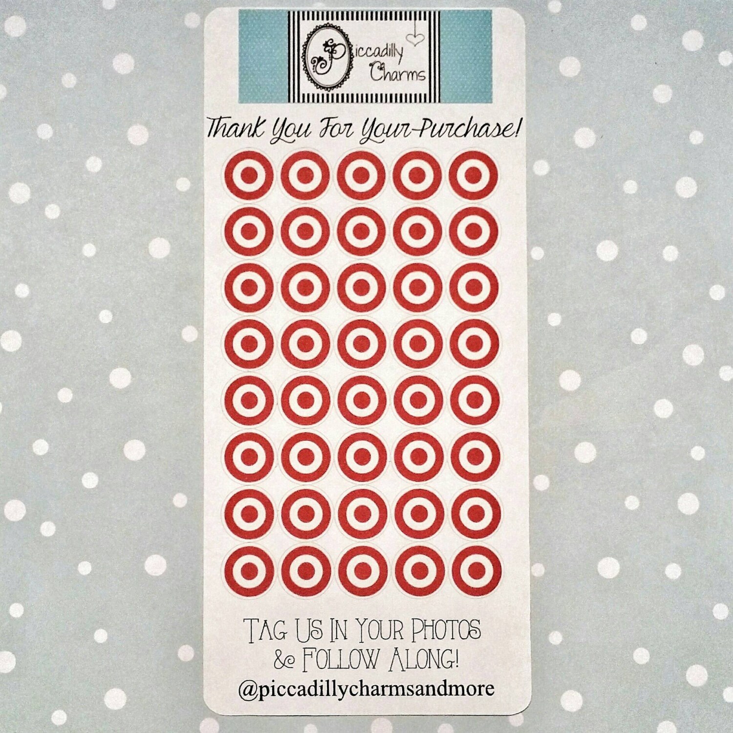 Target Planner Stickers Piccadilly Charms