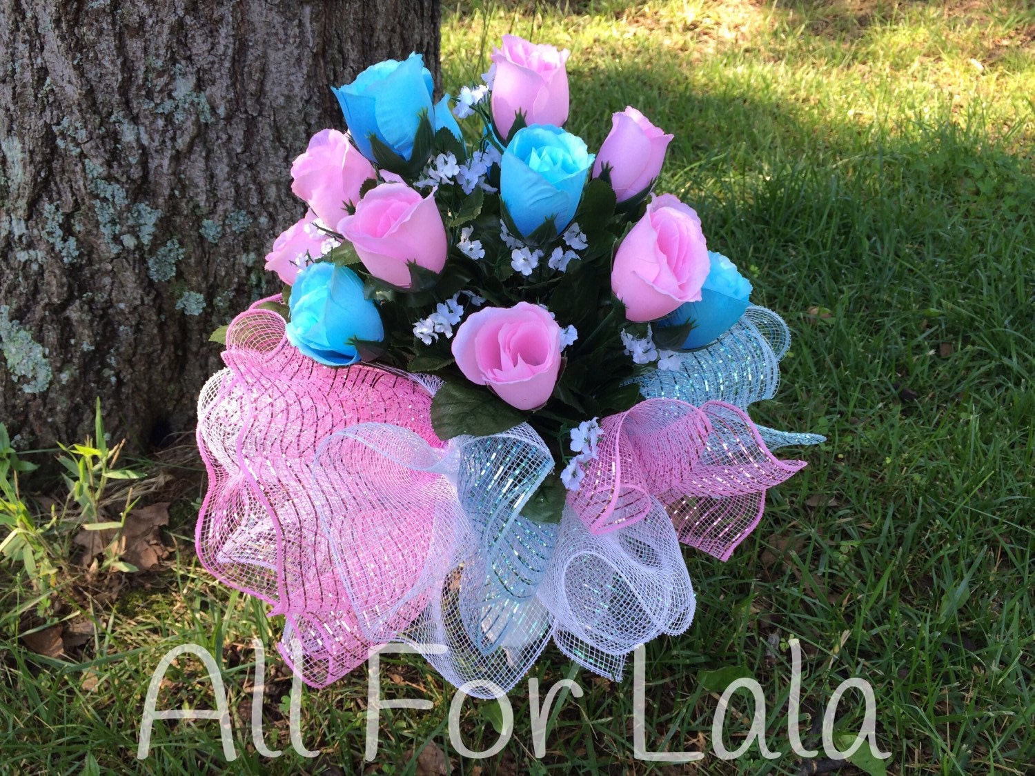 Baby Boy and/or Girl Cemetery Flower Arrangement Memorial Vase