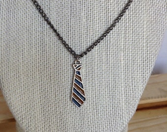 Ravenclaw Tie Necklace, Ravenclaw Jewelry, Rowena Ravenclaw, Harry Potter, Blue and Bronze, Ravenclaw, Tie Pendant, Tie Jewelry