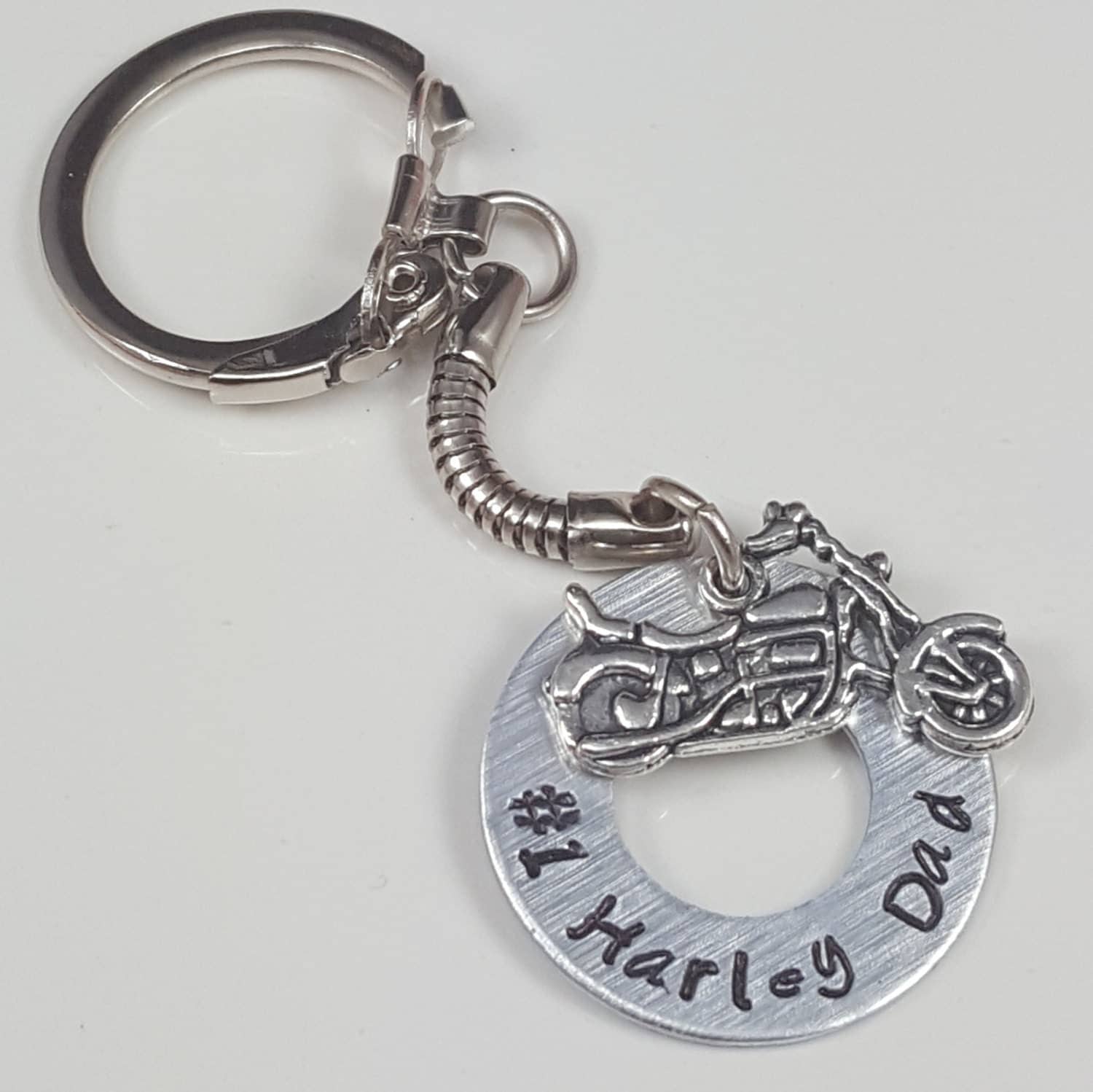 Dad Keychain Harley Motorcycle keychain Personalized Keychain