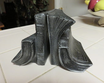 Rare Vintage Brass"Book" Bookends