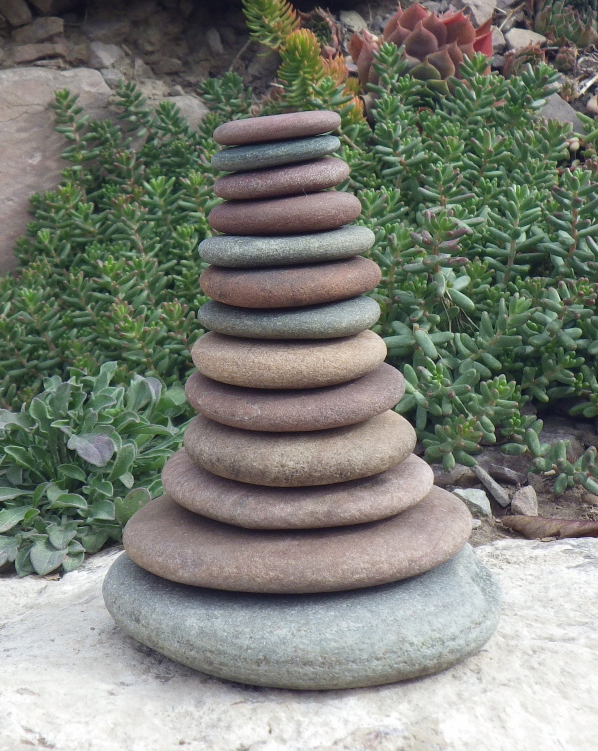 13 Natural Flat Stones Stack Of Stone Fairy Garden
