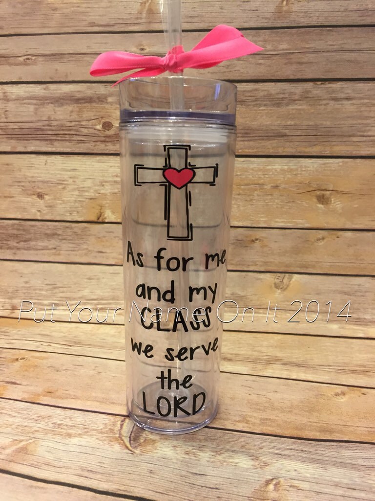 Christian teacher gift. Double wall skinny tumbler